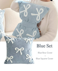 Embroidered Bow Cushion Cover Set