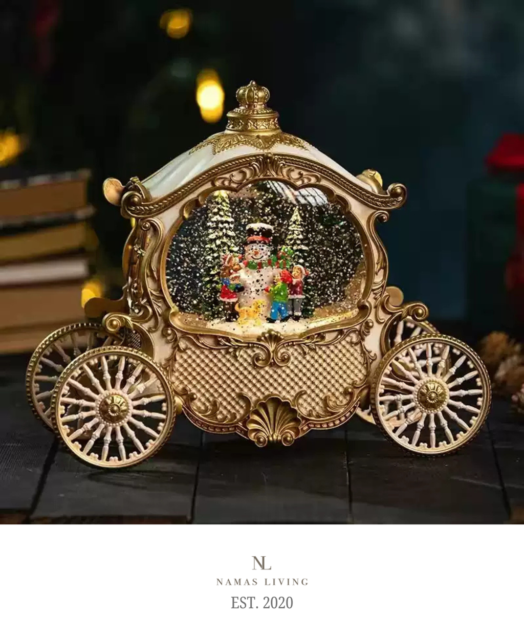 Vintage Christmas Carriage Music Box