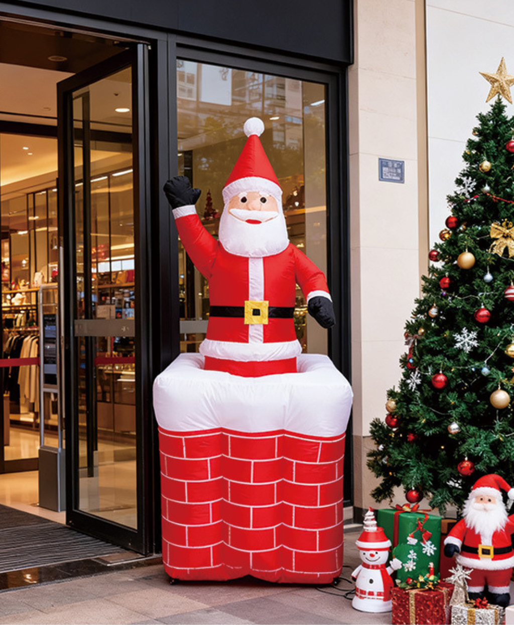 Christmas Inflatable Chimney Santa