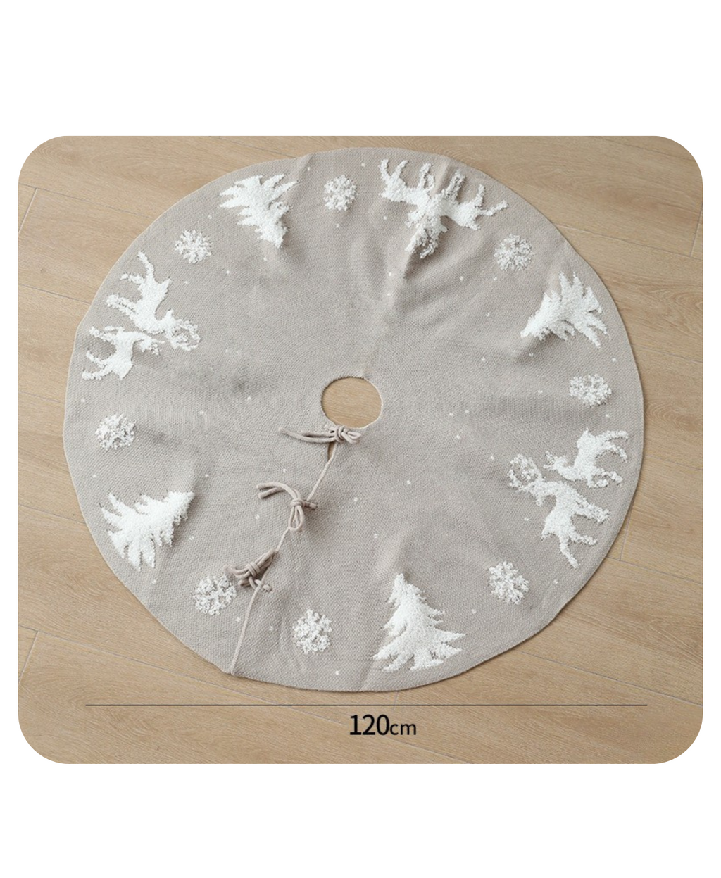 Holiday Elk Knit Tree Skirt Serenity