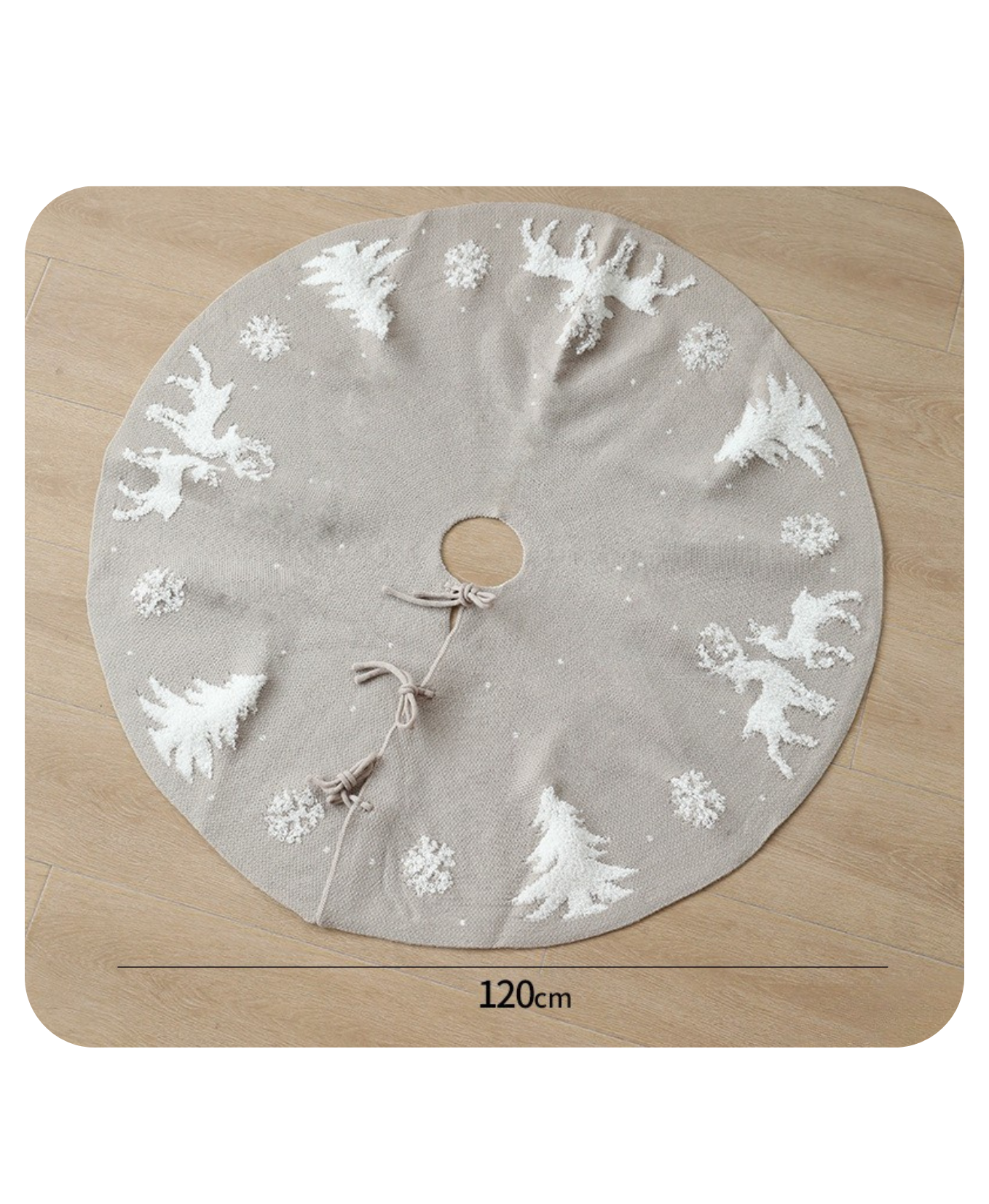 Holiday Elk Knit Tree Skirt Serenity