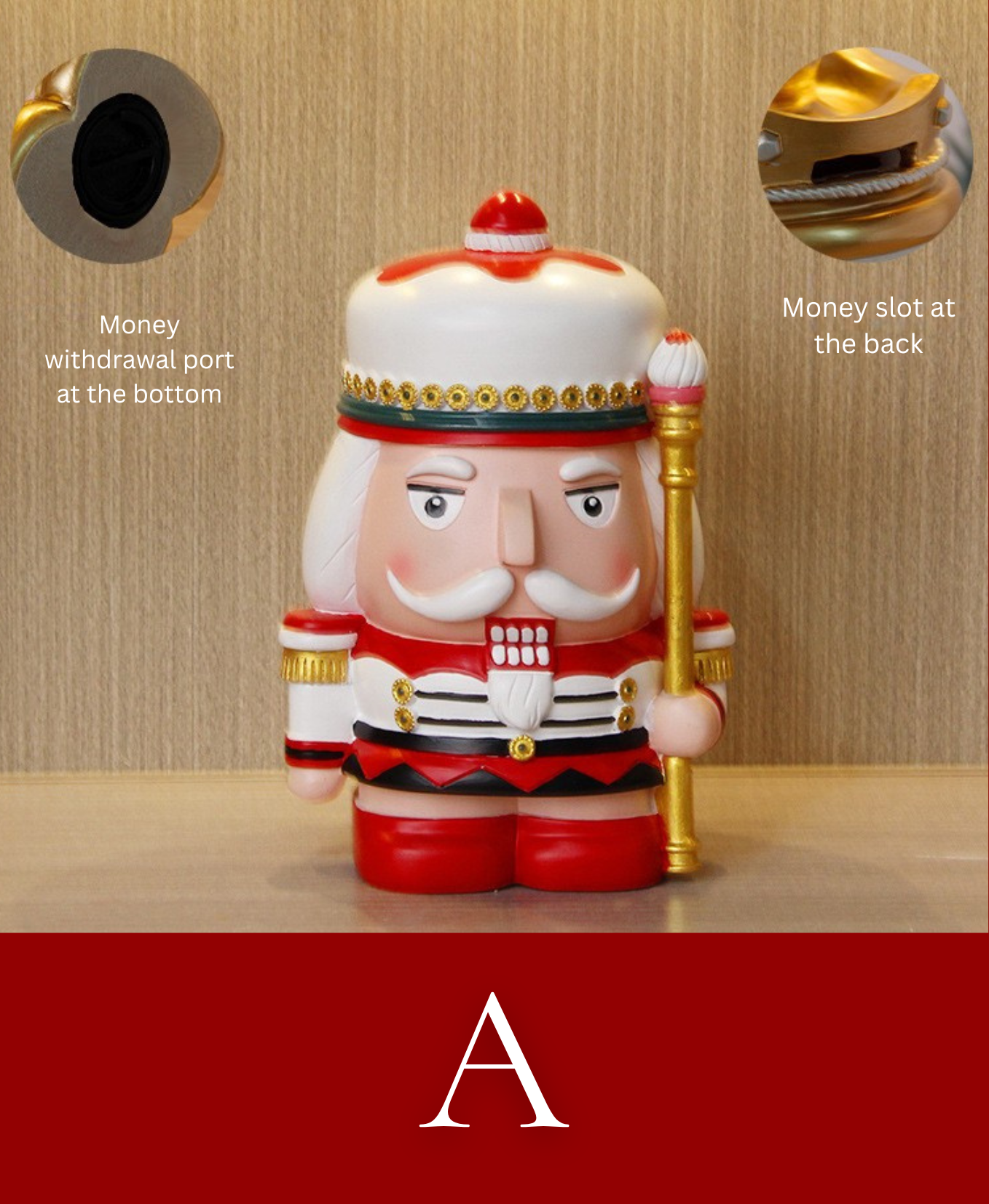 Nutcracker Guard Piggy Bank & Decoration