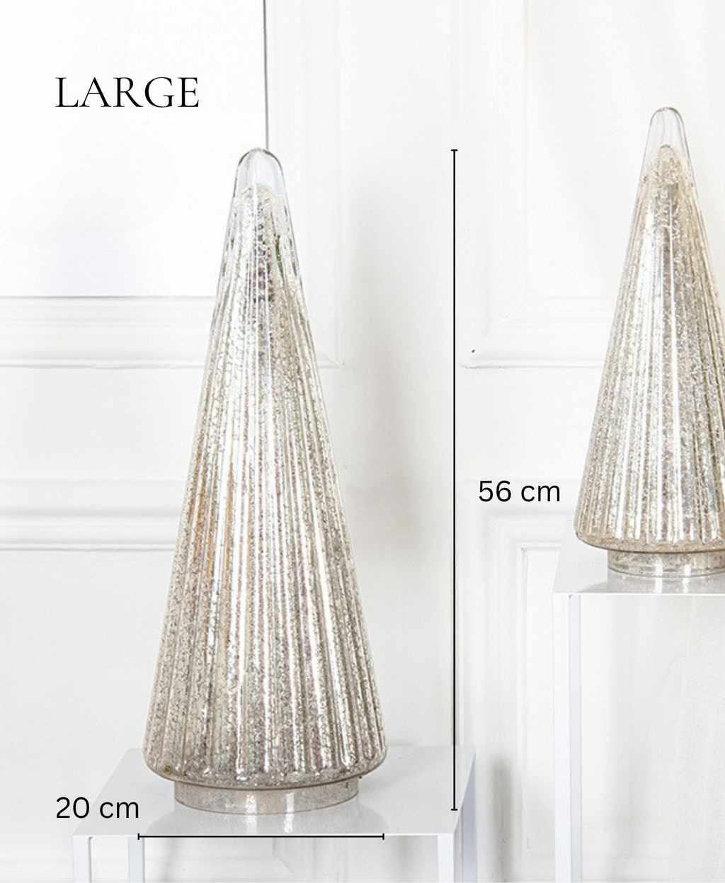 Silver Fluted Glass Christmas Tree Light