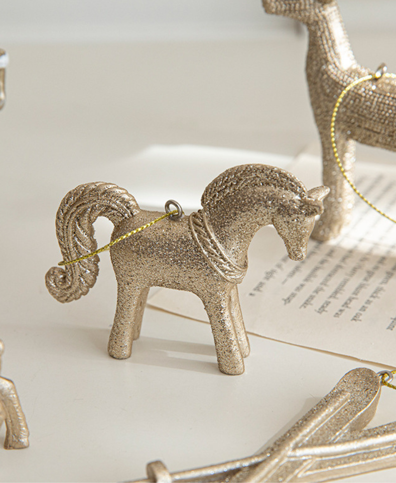 Gold Glitter Christmas Ornament