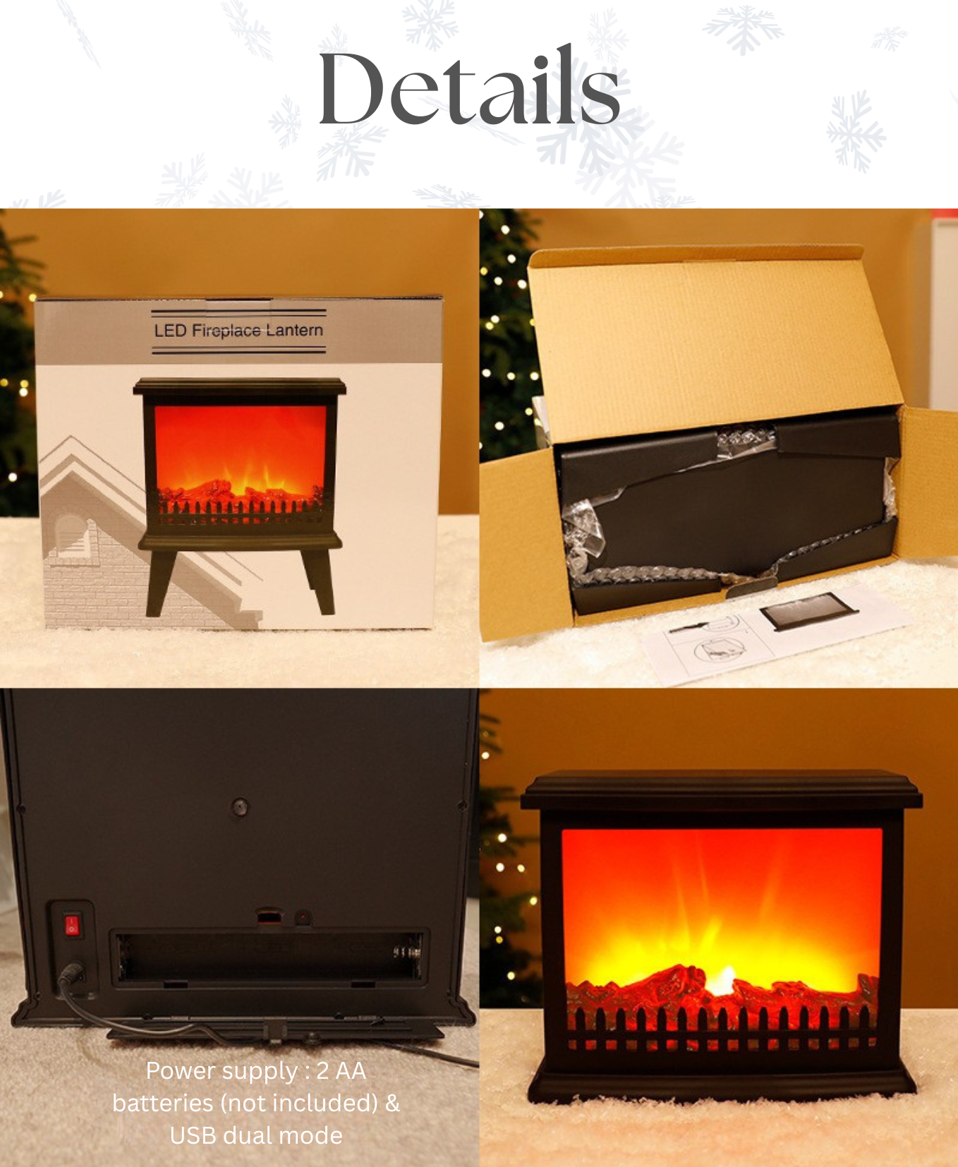 Standing Rustic Fireplace LED Decor