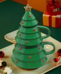 Holiday Tree Stacked Mug Set