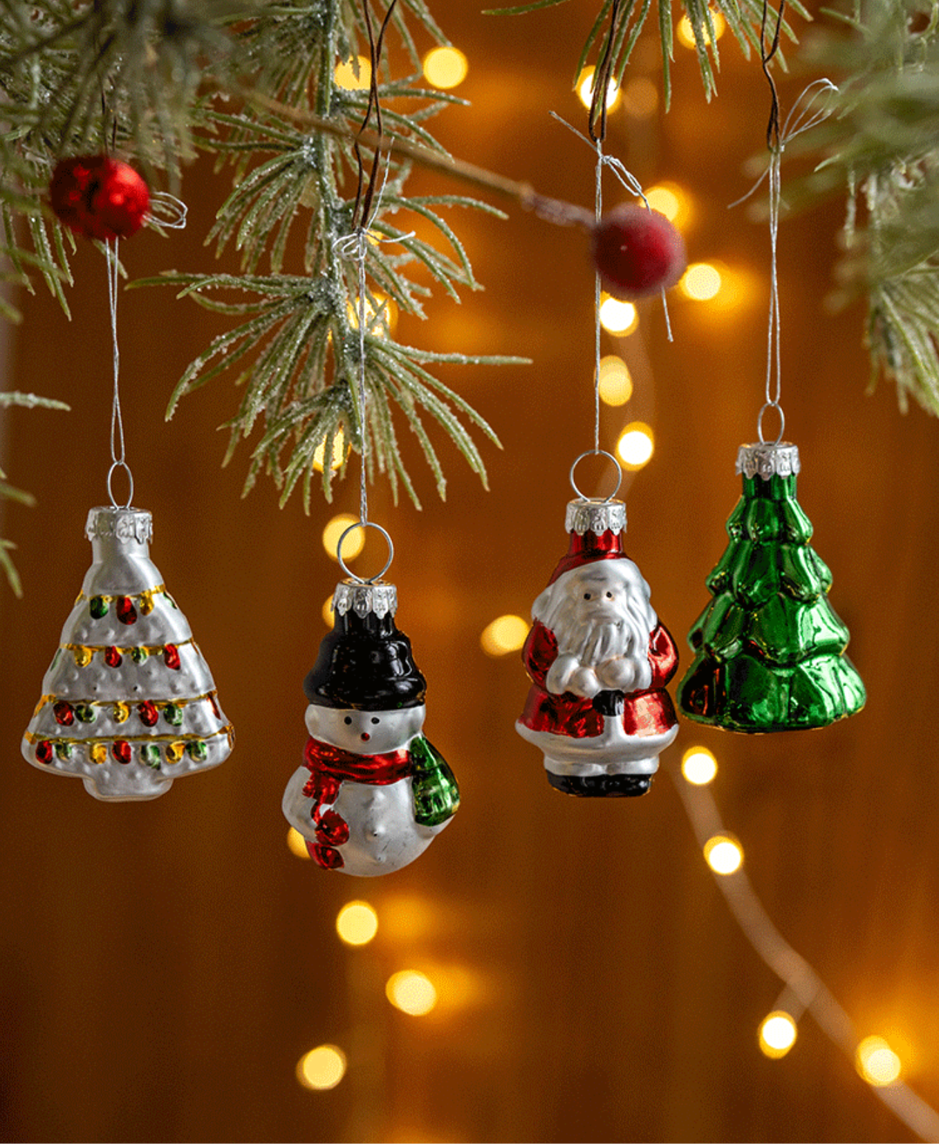 Holiday Treasures Glass Ornament Set