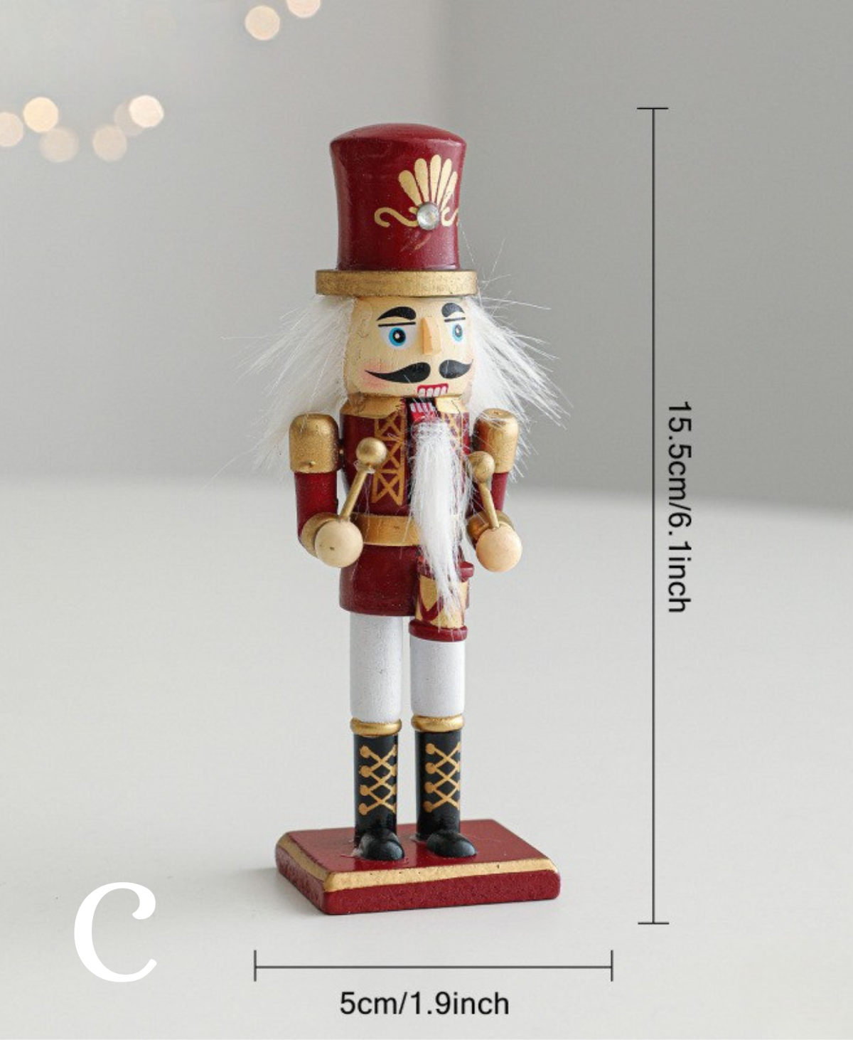 Burgundy & Gold Nutcracker - 15 cm