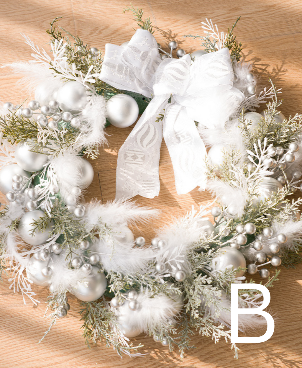 Feather Bloom Christmas Wreath