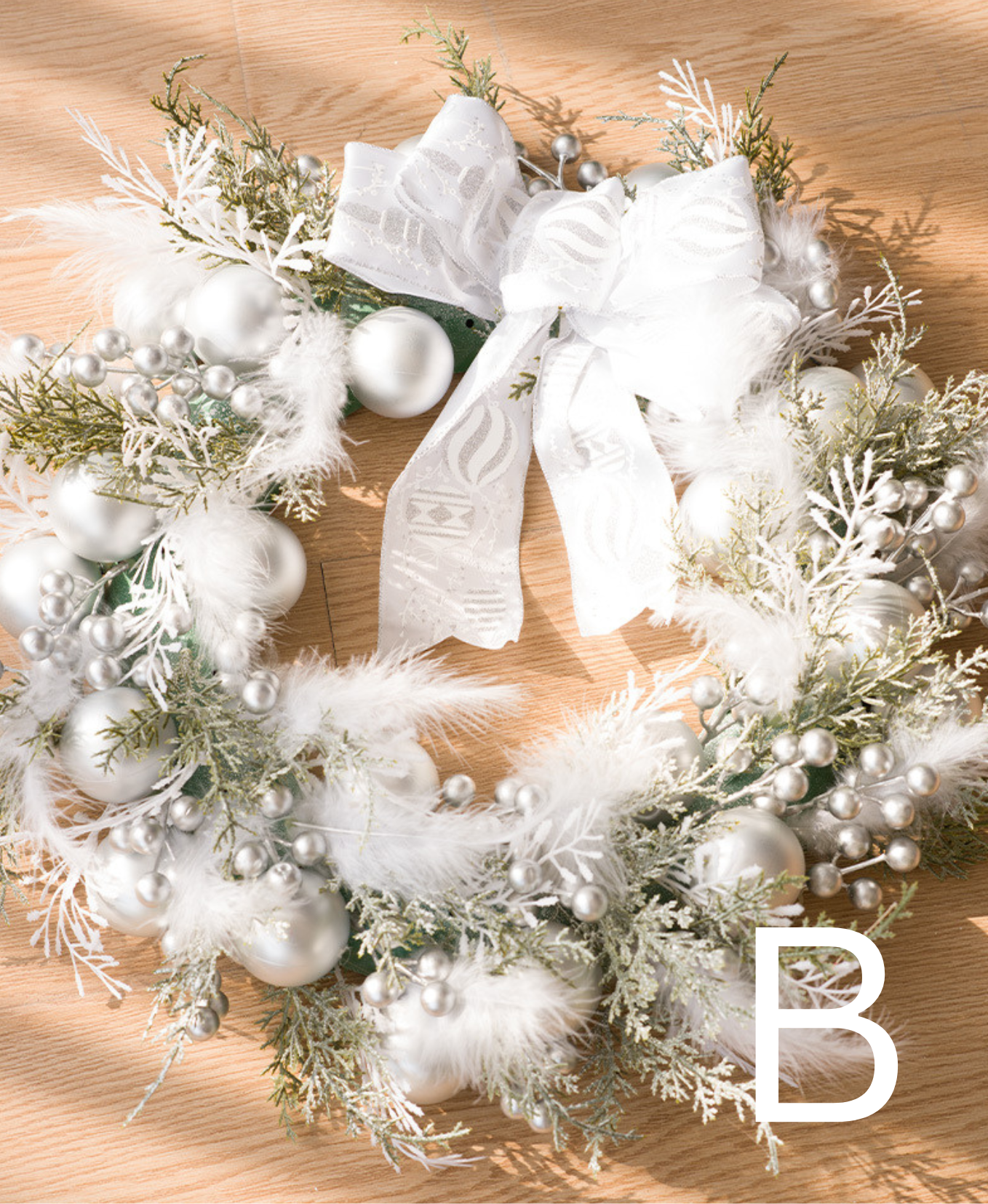 Feather Bloom Christmas Wreath