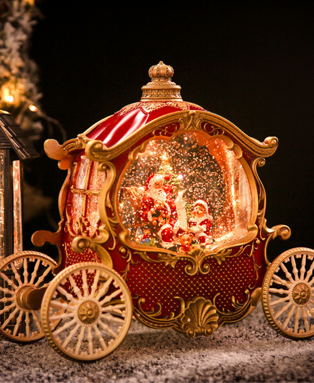 Vintage Christmas Carriage Music Box