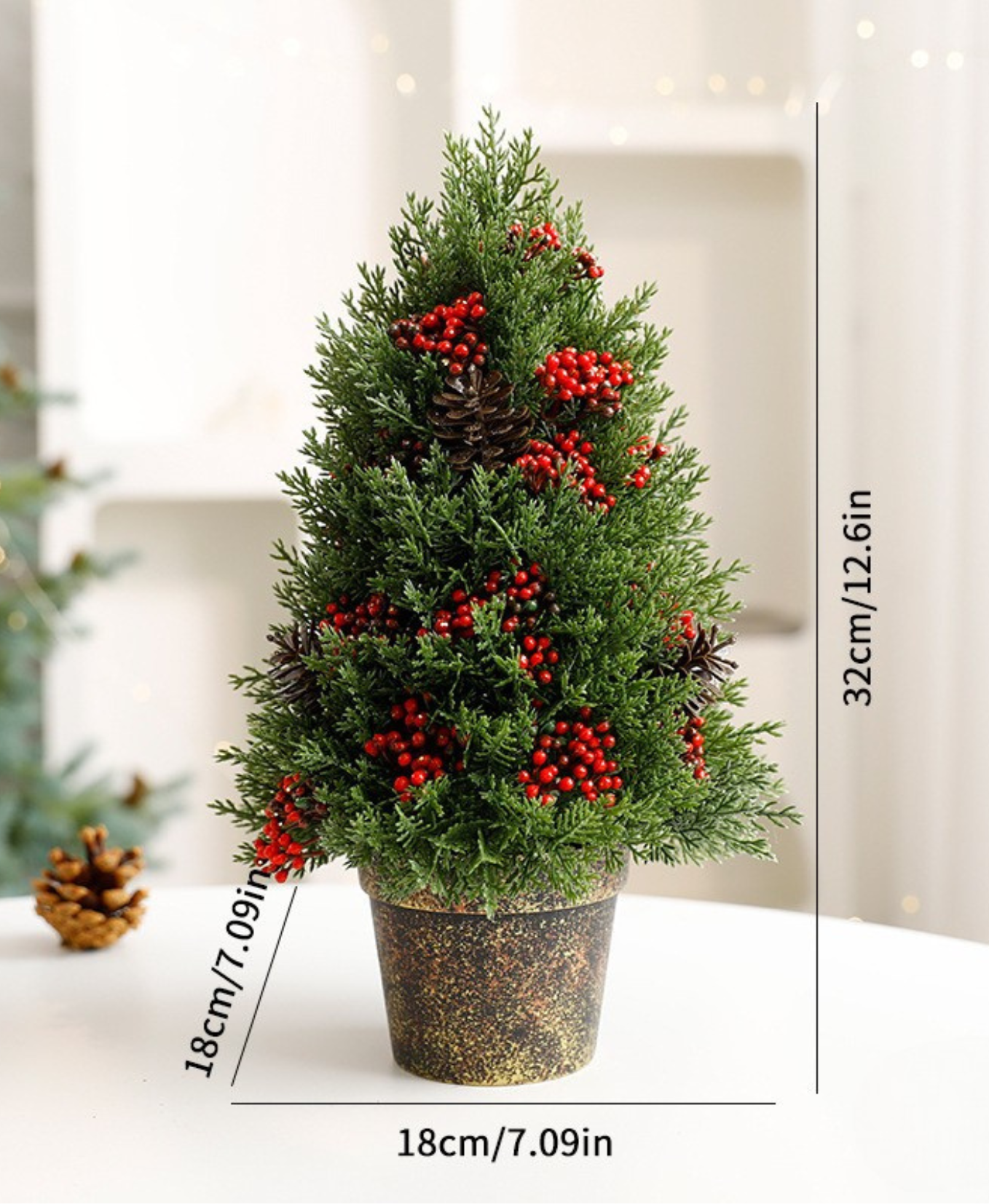 Berry Pine Mini Christmas Tree