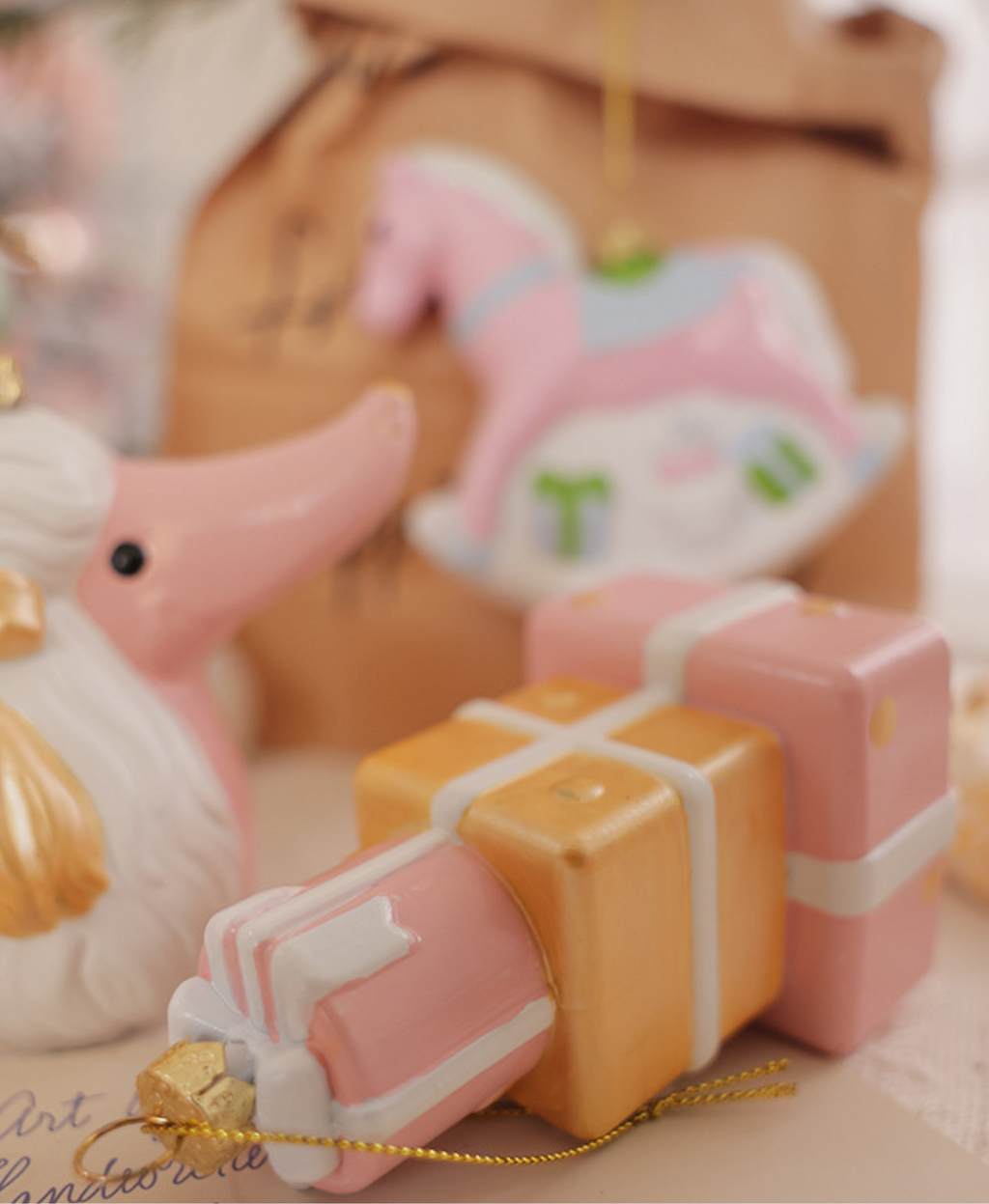 Pastel Pink Christmas Ornament