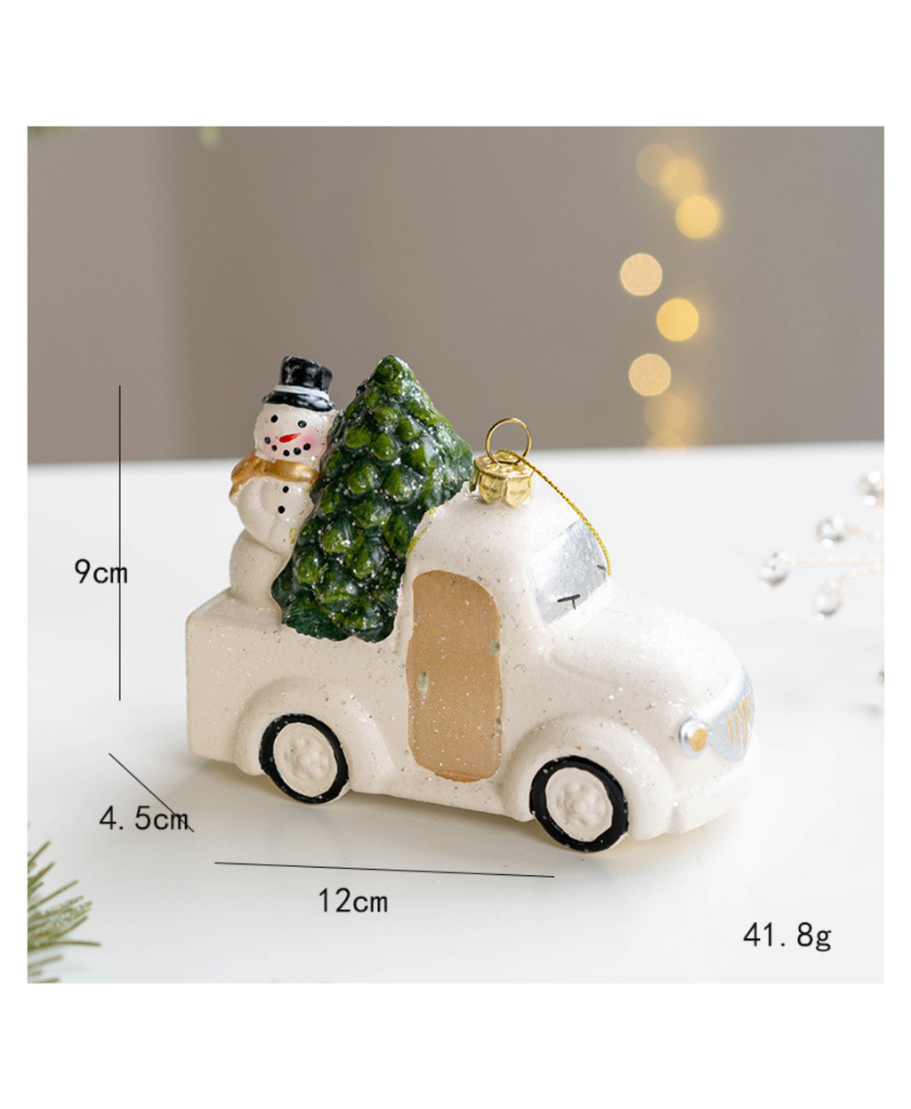Glam White and Gold Christmas Ornament