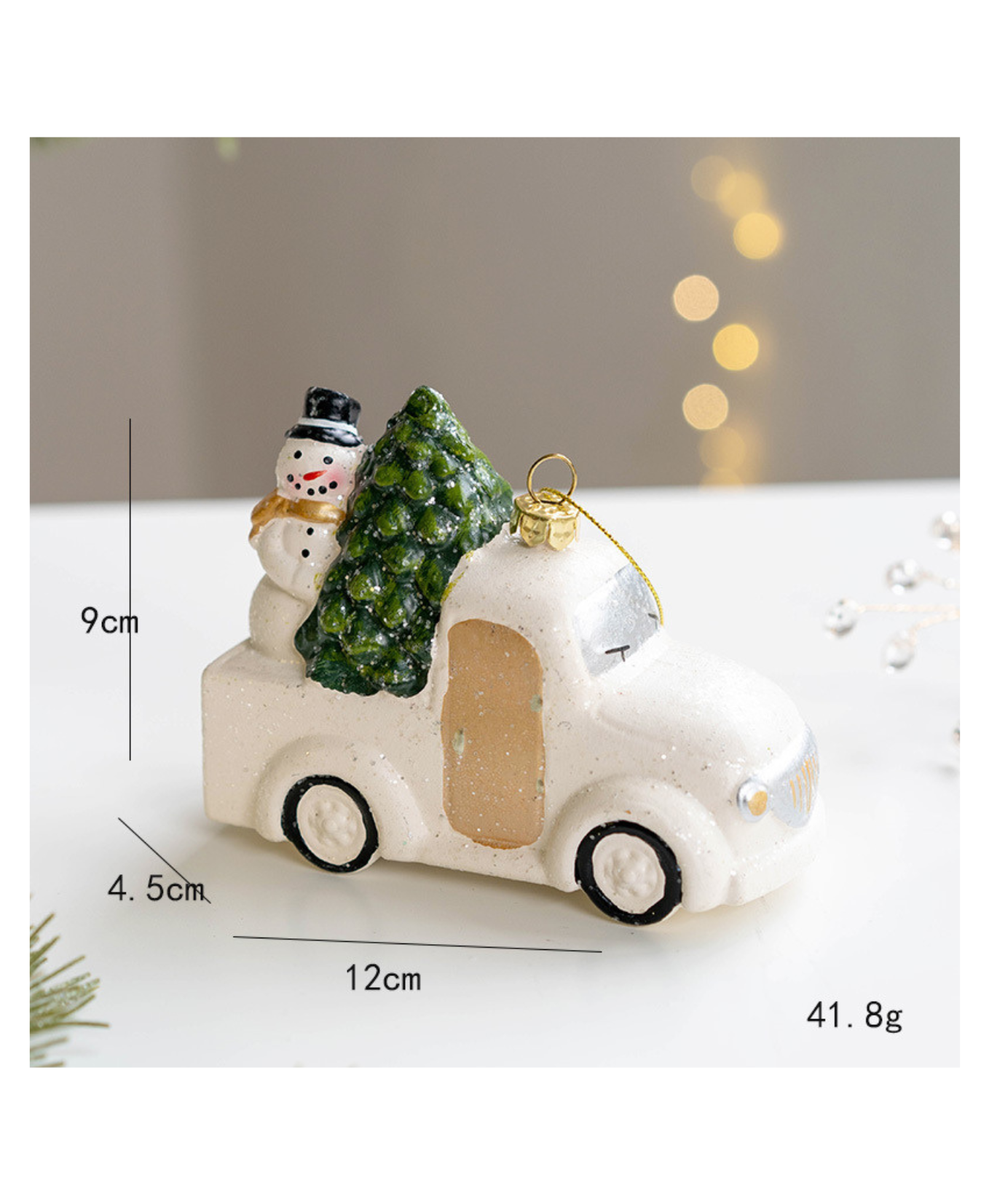 Glam White and Gold Christmas Ornament