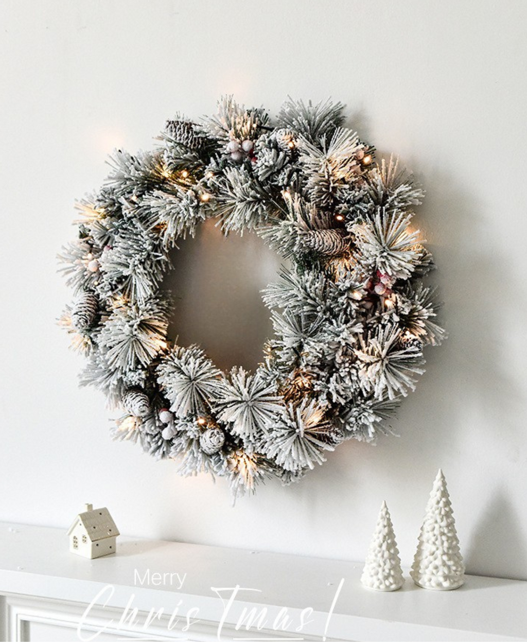 Icy Pine Christmas Wreath