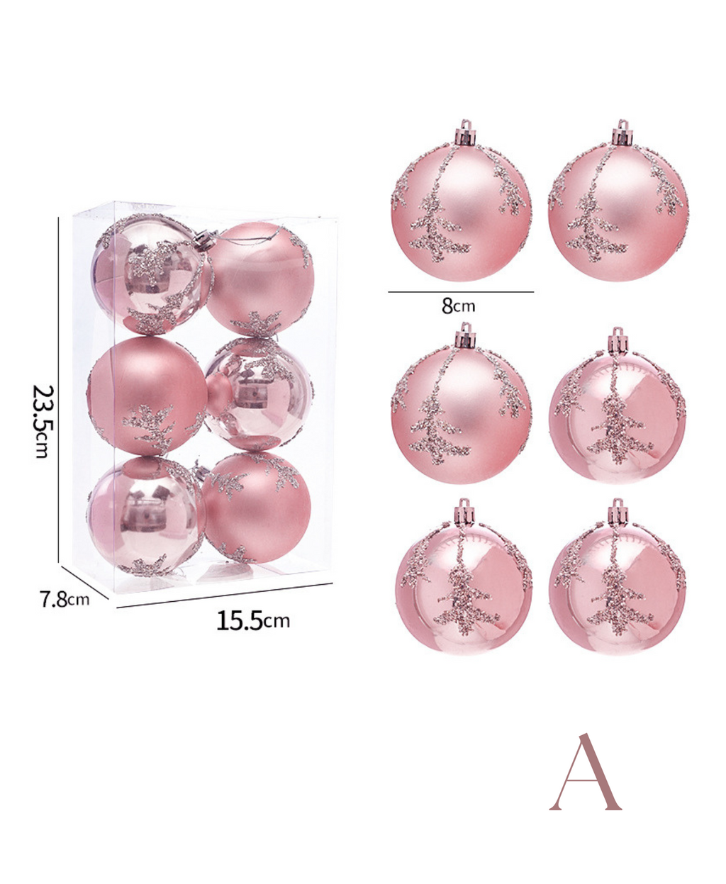 Sweet Pink Christmas Ornament Set