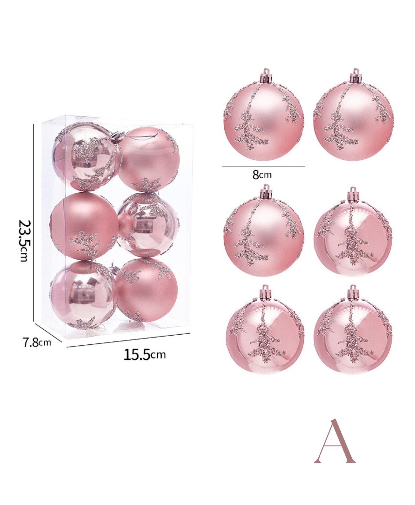 Sweet Pink Christmas Ornament Set