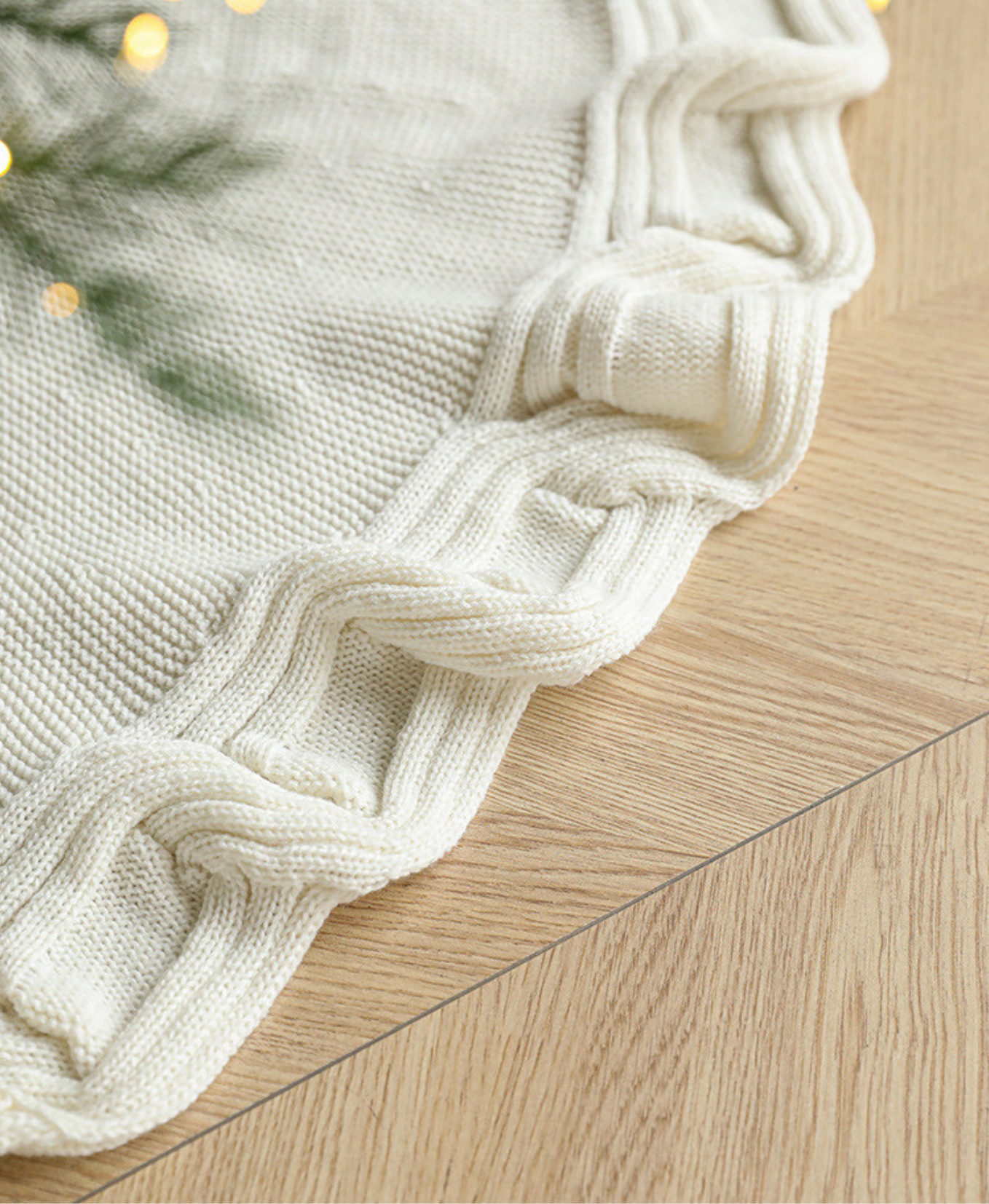 Simple Knit Wool Christmas Tree Skirt