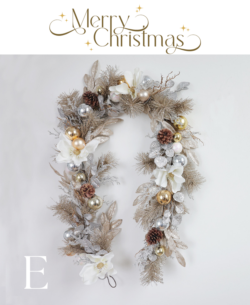 White & Gold Magnolia Wreath