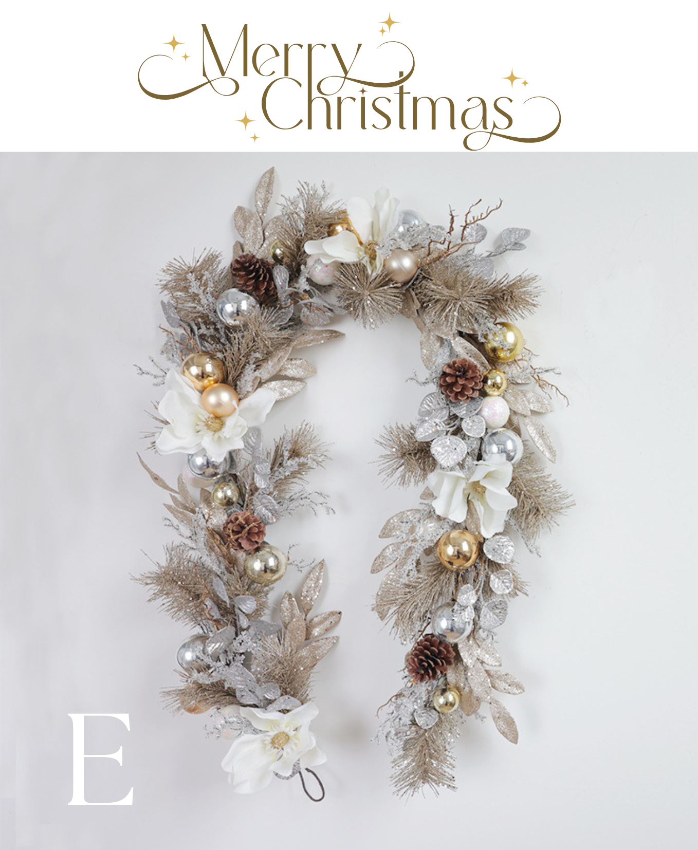 White & Gold Magnolia Wreath