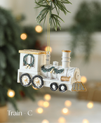 Glam White and Gold Christmas Ornament