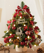Cranberry Reindeer Tree with Lights