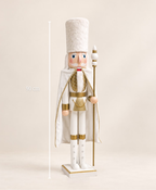 White Gold Regal Caped Nutcracker - 90 cm