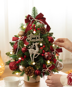 Cranberry Reindeer Tree with Lights
