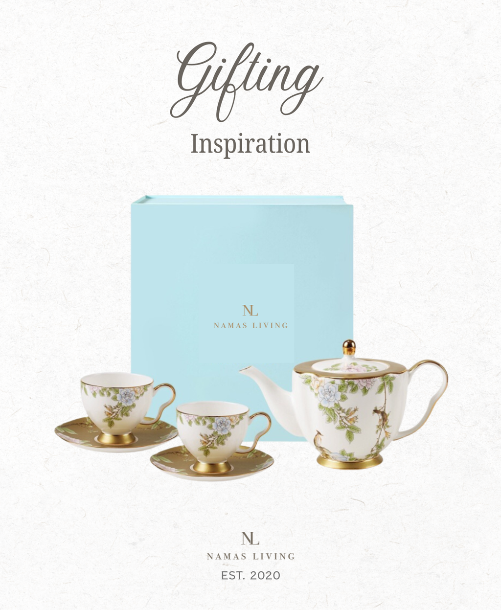 GIFTING INSPIRATION - White and Gold Floral Afternoon Tea Set