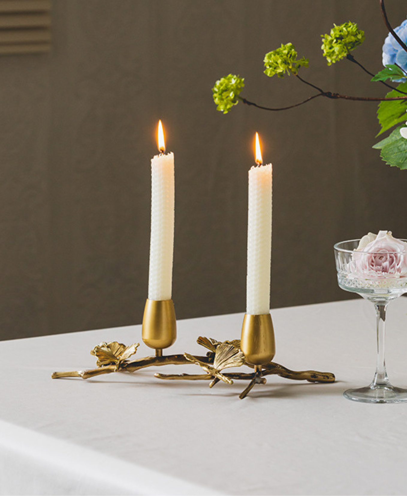 Ginkgo Butterfly Candle Holder