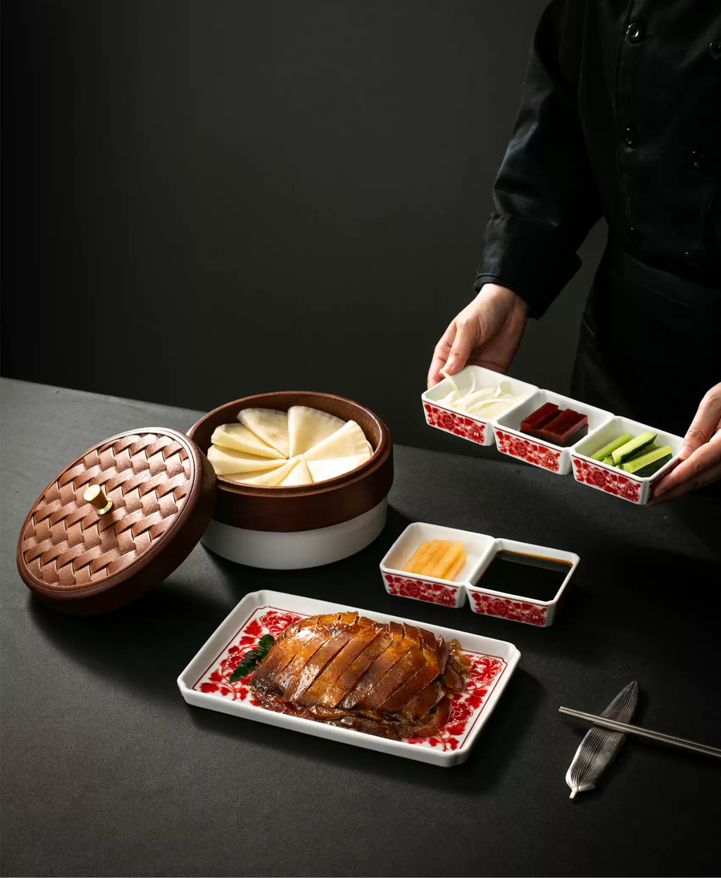 Wooden Peking Duck Serving Set