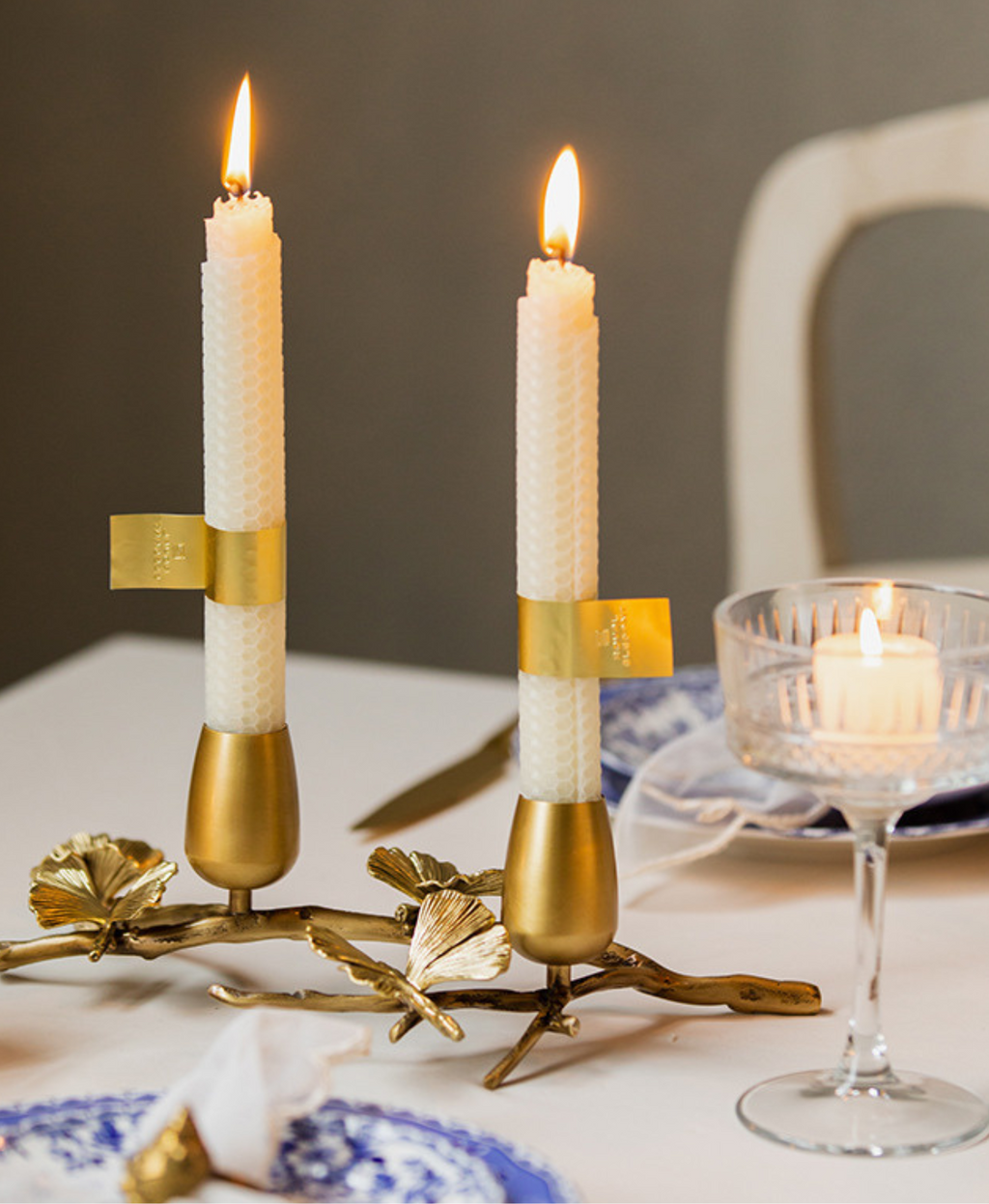 Ginkgo Butterfly Candle Holder
