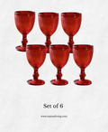 Aurelia Red Festive Drinking Goblet Glass Mug