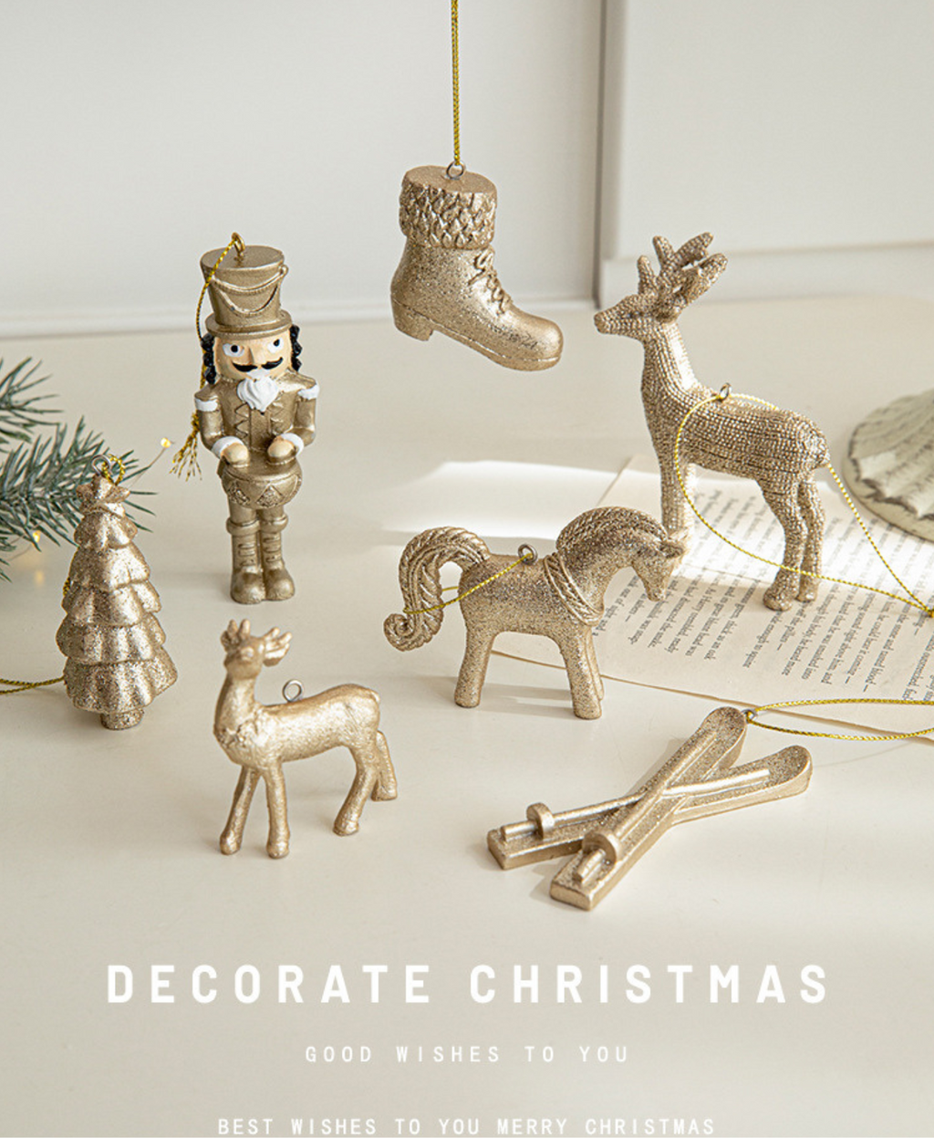Gold Glitter Christmas Ornament