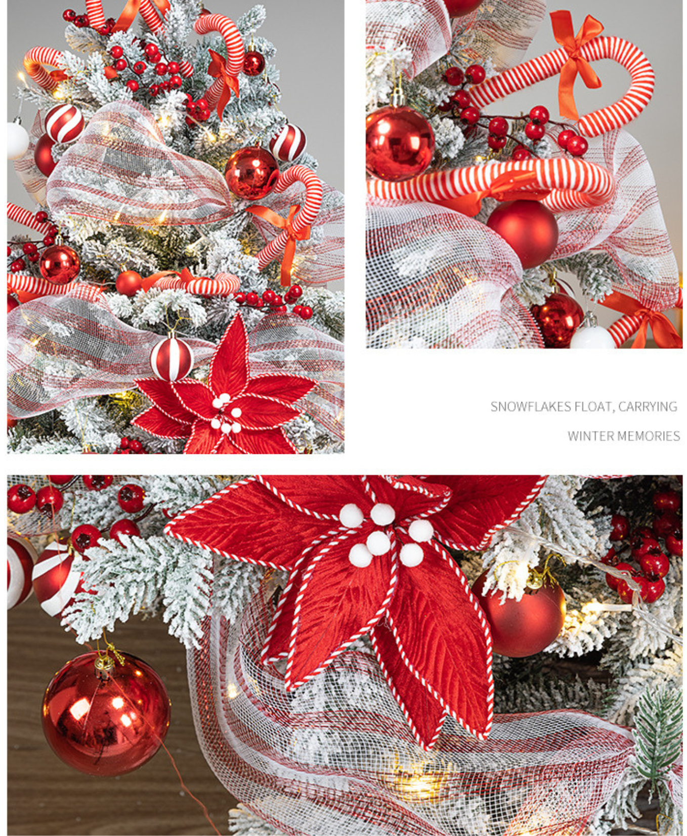 Red and White Christmas Charm Set