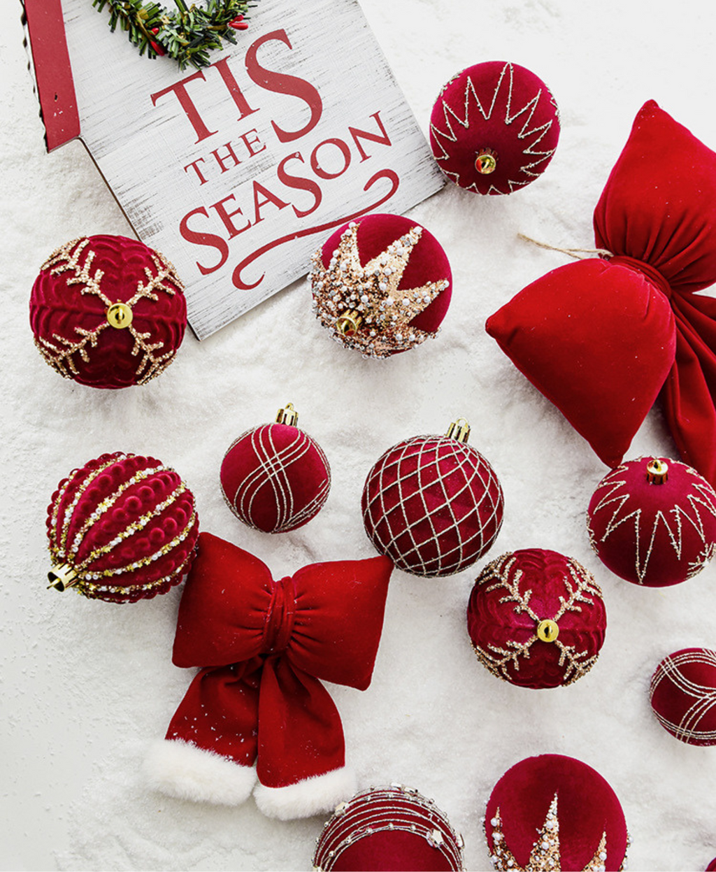Velvet Ruby Ornament Set