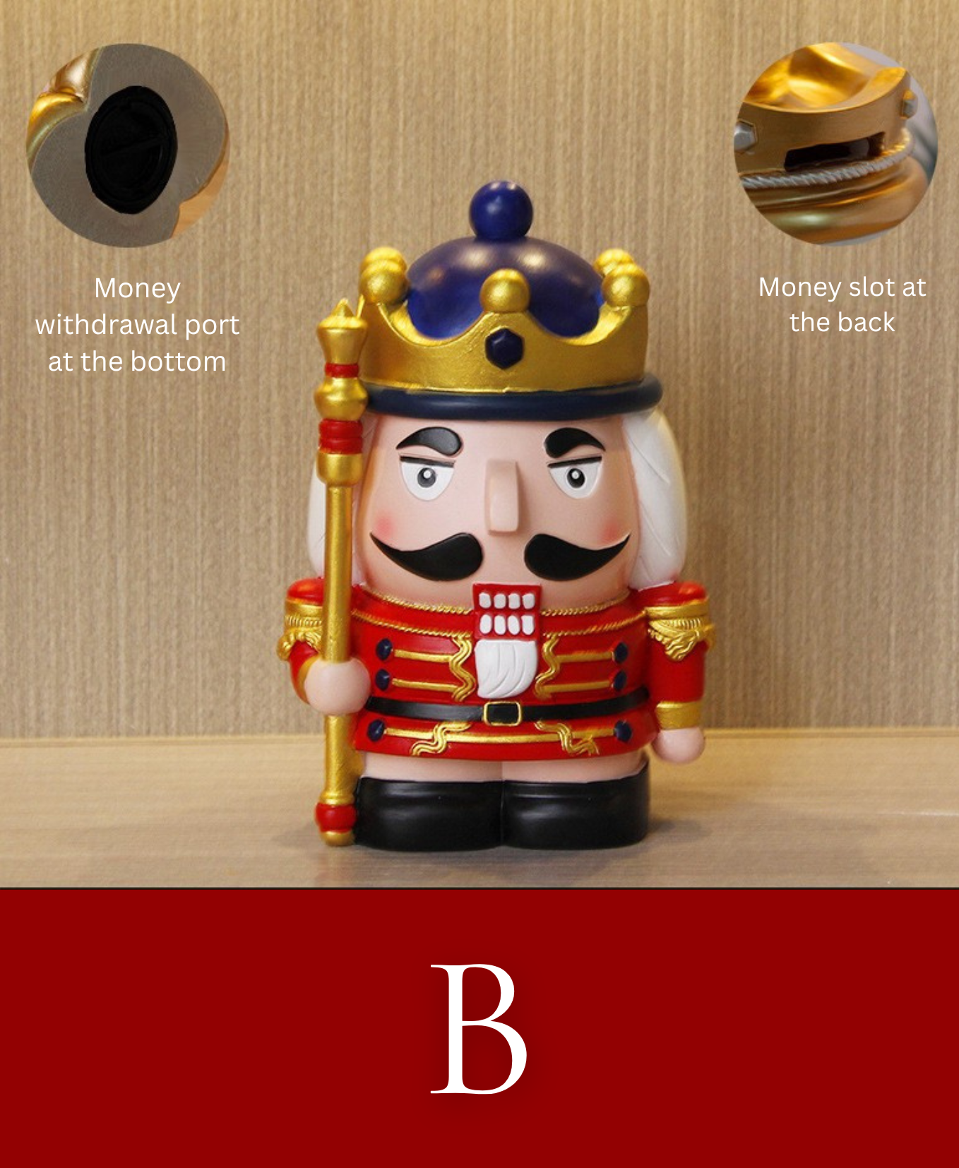 Nutcracker Guard Piggy Bank & Decoration