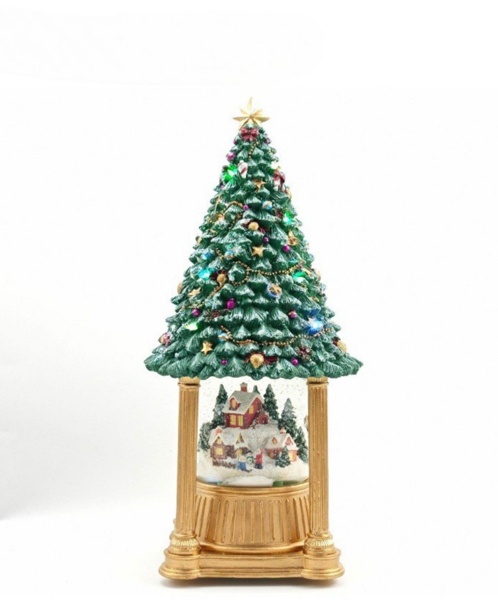 Christmas Village Tree Music Box
