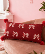 Scarlet Bow Pom-Pom Pillow Case
