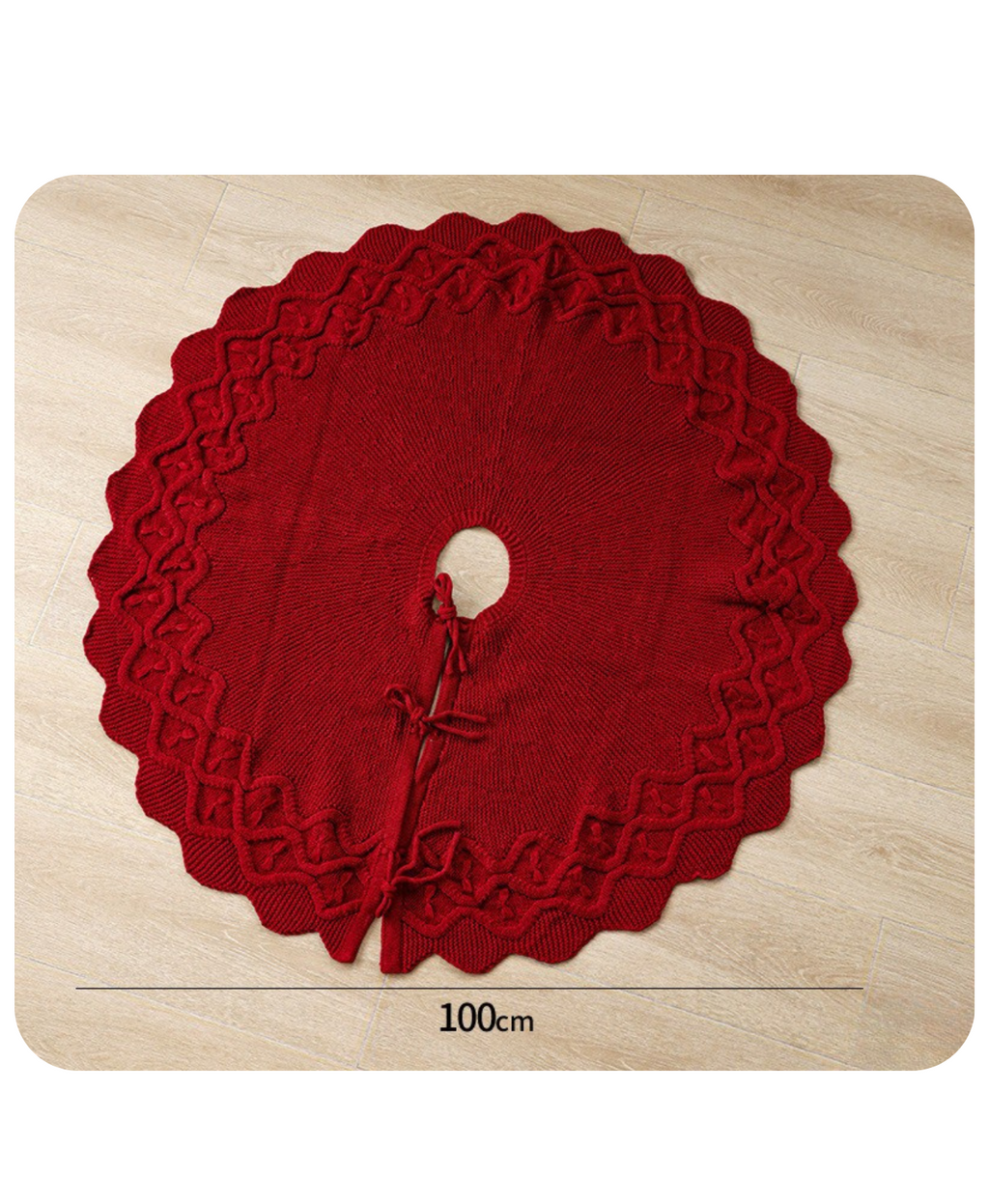 Simple Knit Wool Christmas Tree Skirt