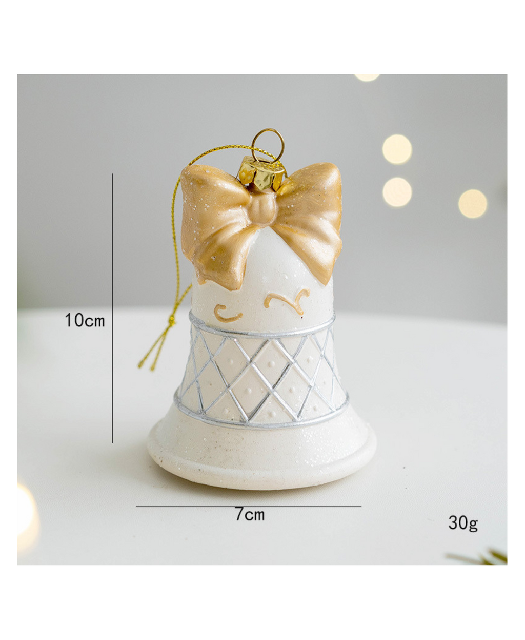 Glam White and Gold Christmas Ornament