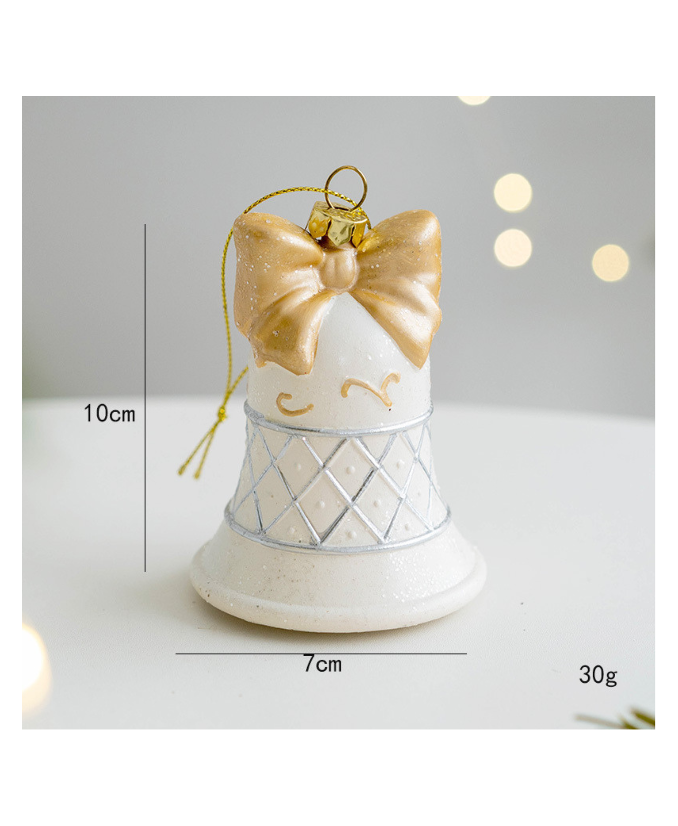 Glam White and Gold Christmas Ornament