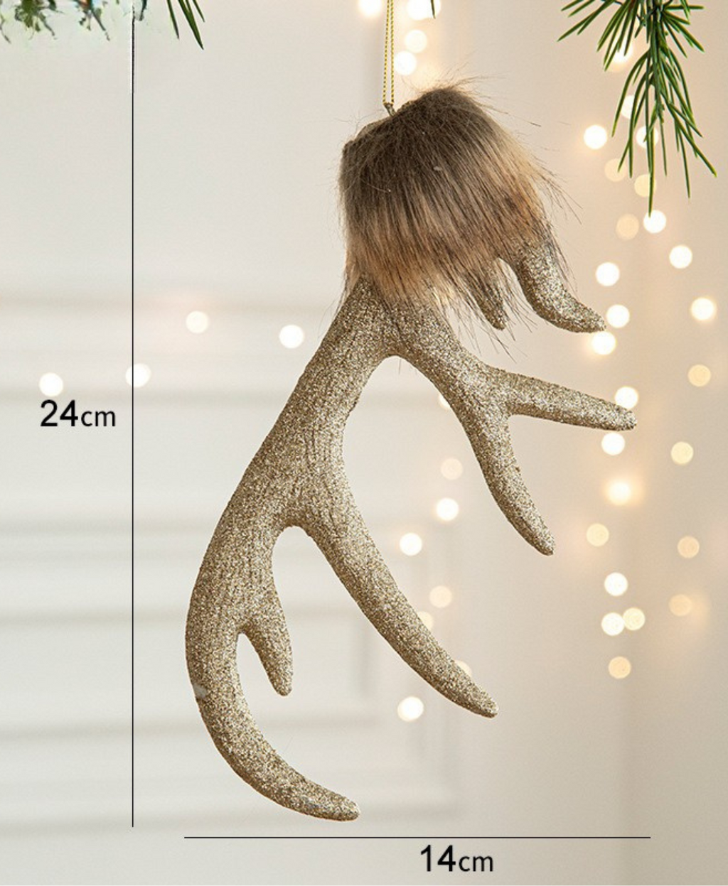 Champagne Antler Elk Ornament
