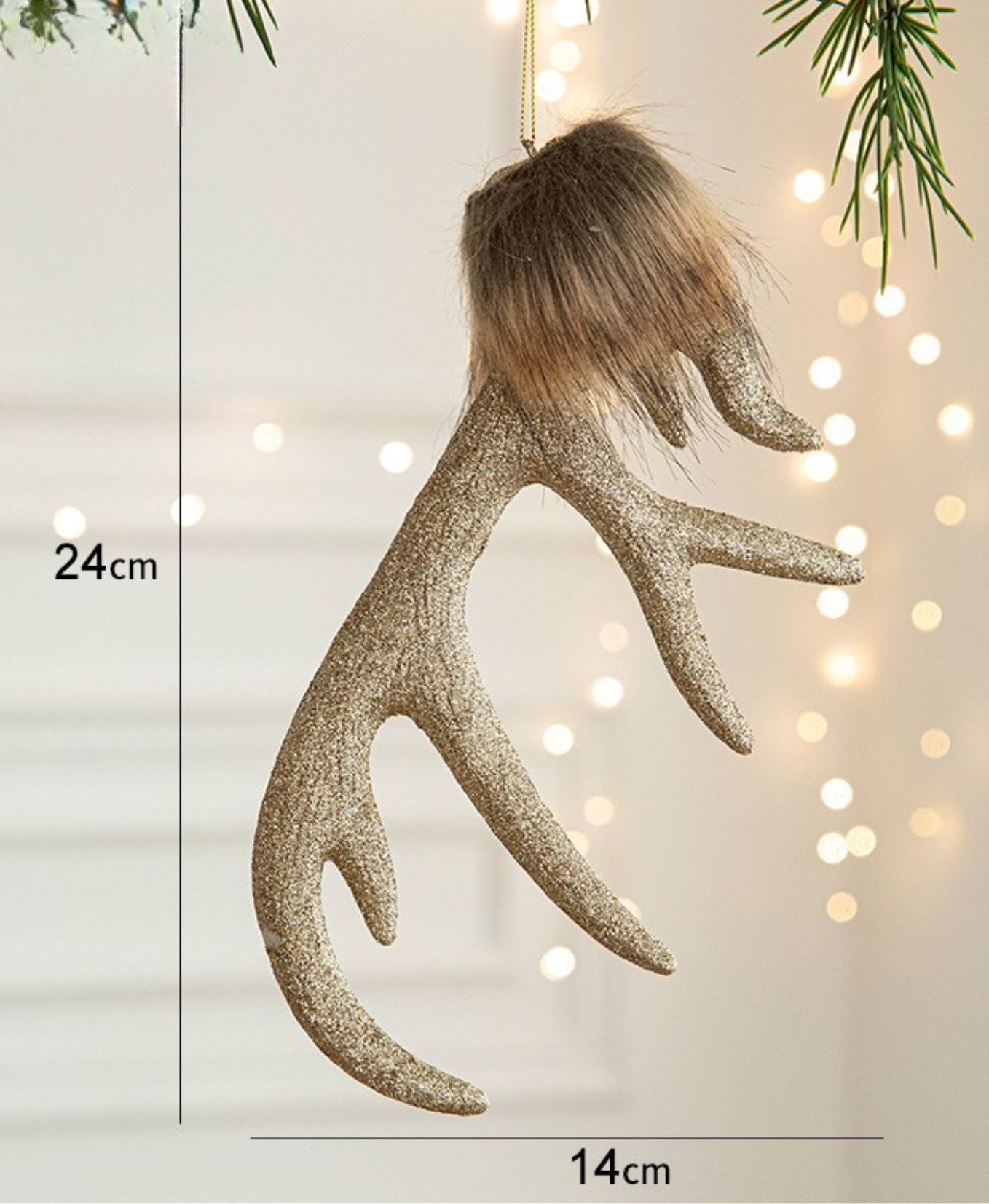 Champagne Antler Elk Ornament