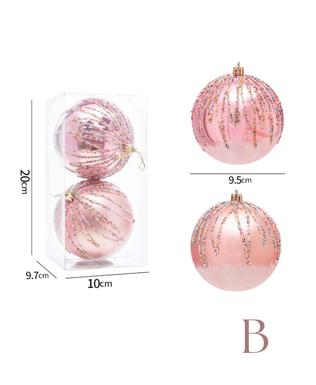 Sweet Pink Christmas Ornament Set