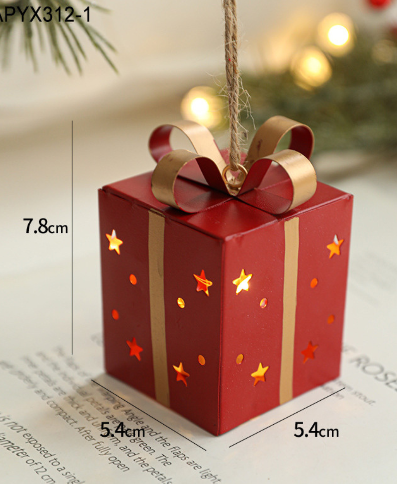 Luminous Red Gift Box with Lights