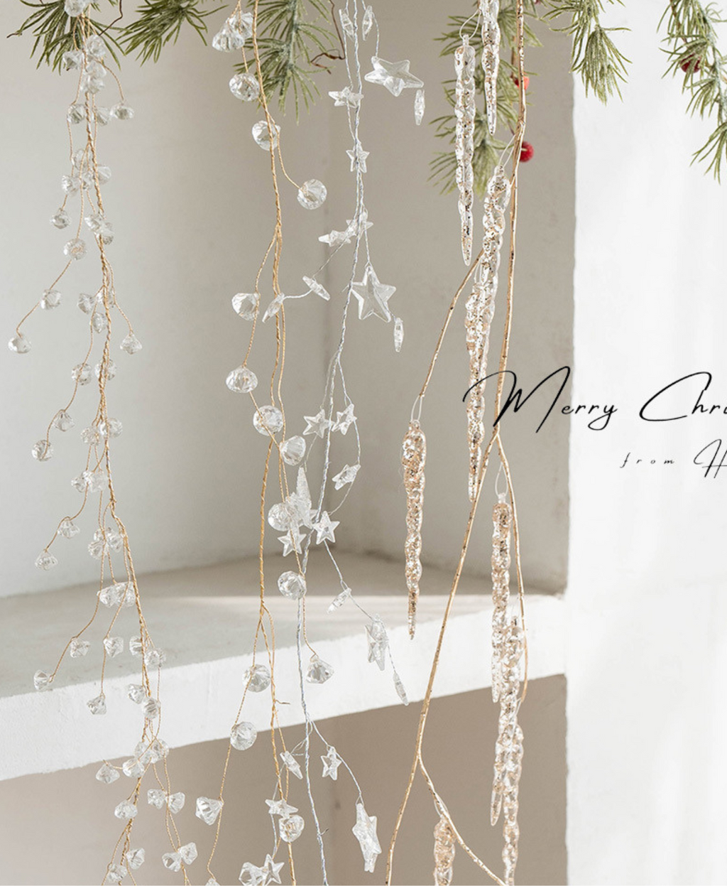 Golden Crystal Drop Ornament