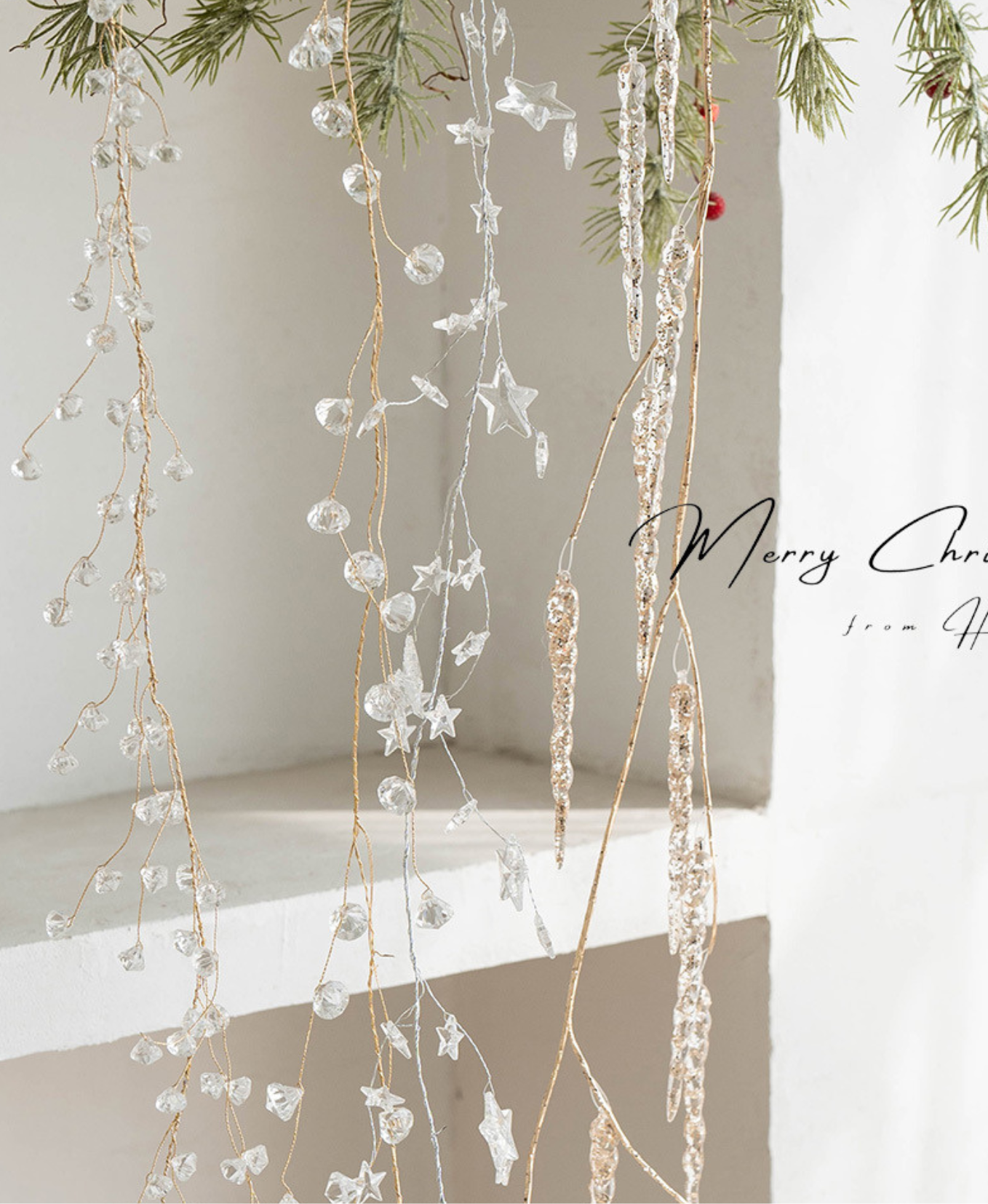 Golden Crystal Drop Ornament