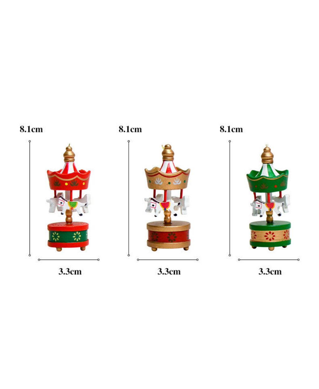 Mini Christmas Carousel Ornament Set